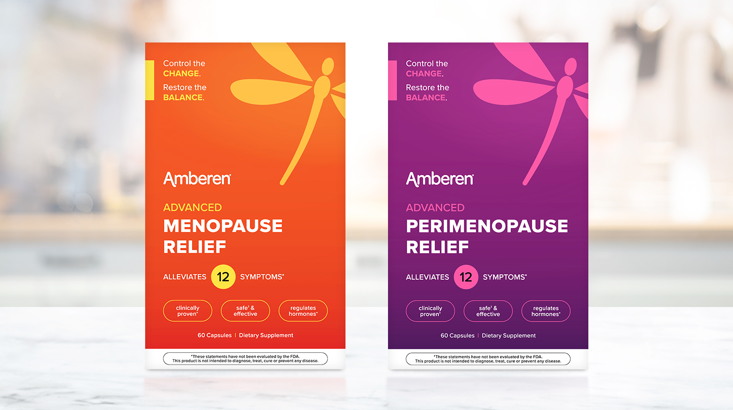 Amberen Menopause and Perimenopause Package Designs